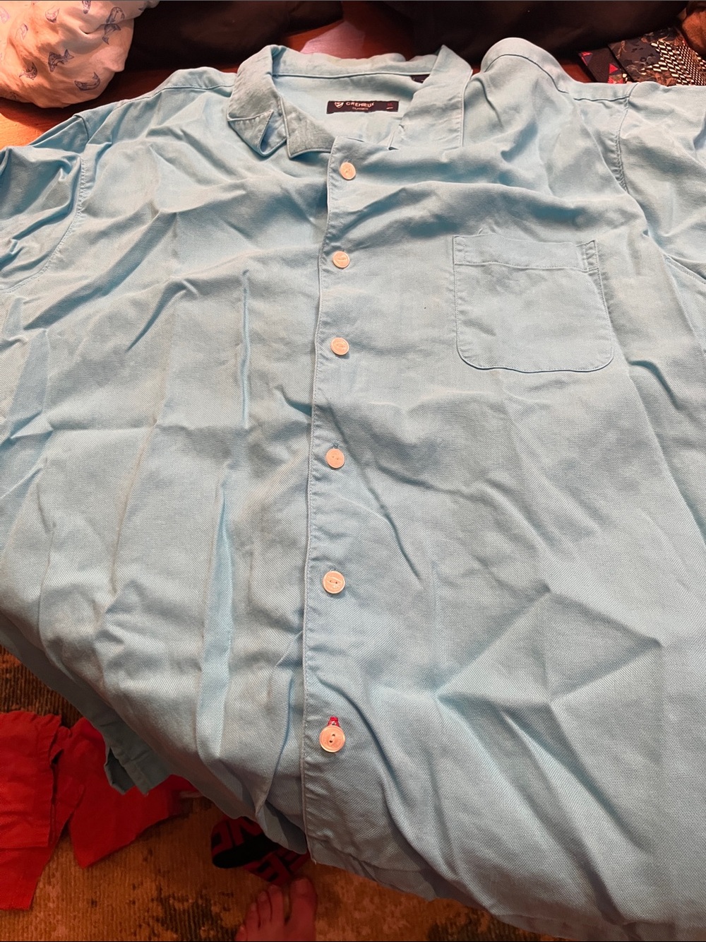Daniel Cremieux Light Blue Short-Sleeve Button-Down Shirt